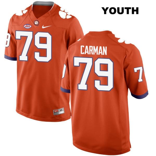 Youth Clemson Tigers #79 Jackson Carman Stitched Orange Authentic Style 2 Nike NCAA College Football Jersey HXM3746MH